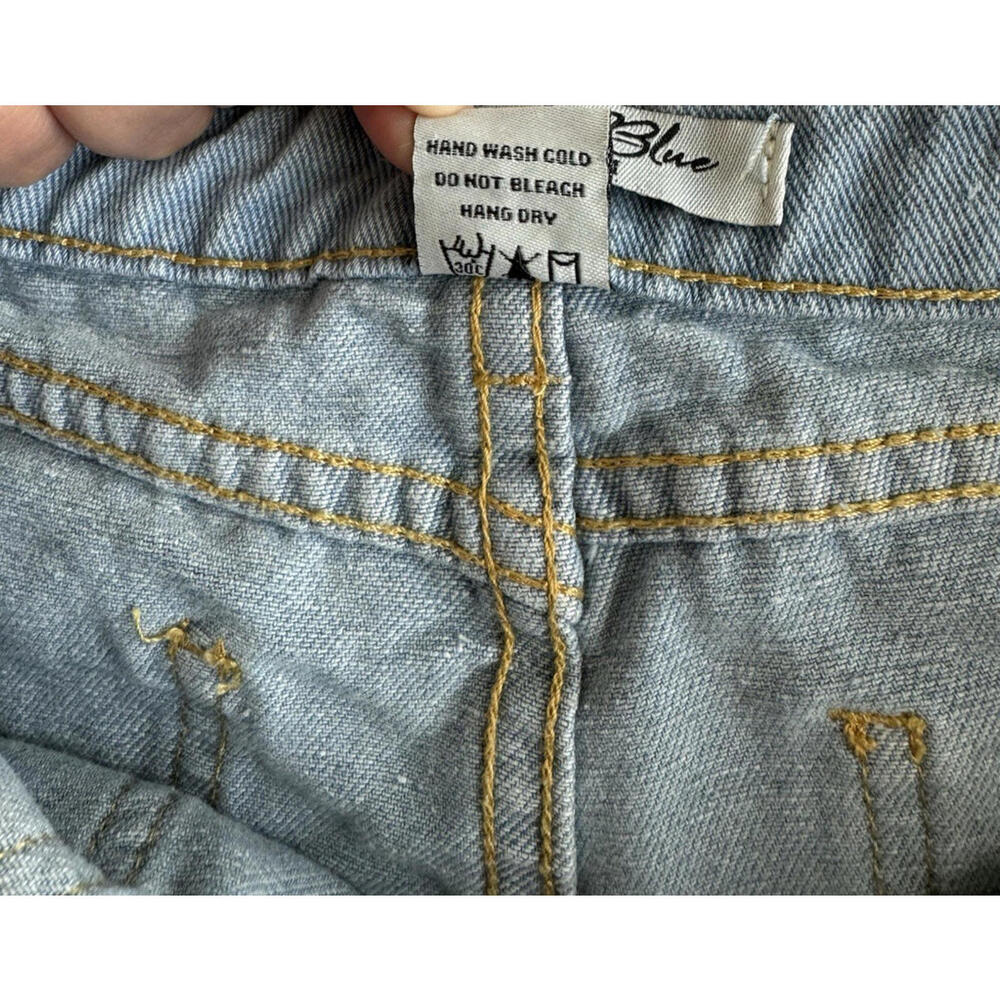 Girls Soho Blue Denim Jeans Pants With Side Pockets‎ and Daisies size 10 - Picture 9 of 11